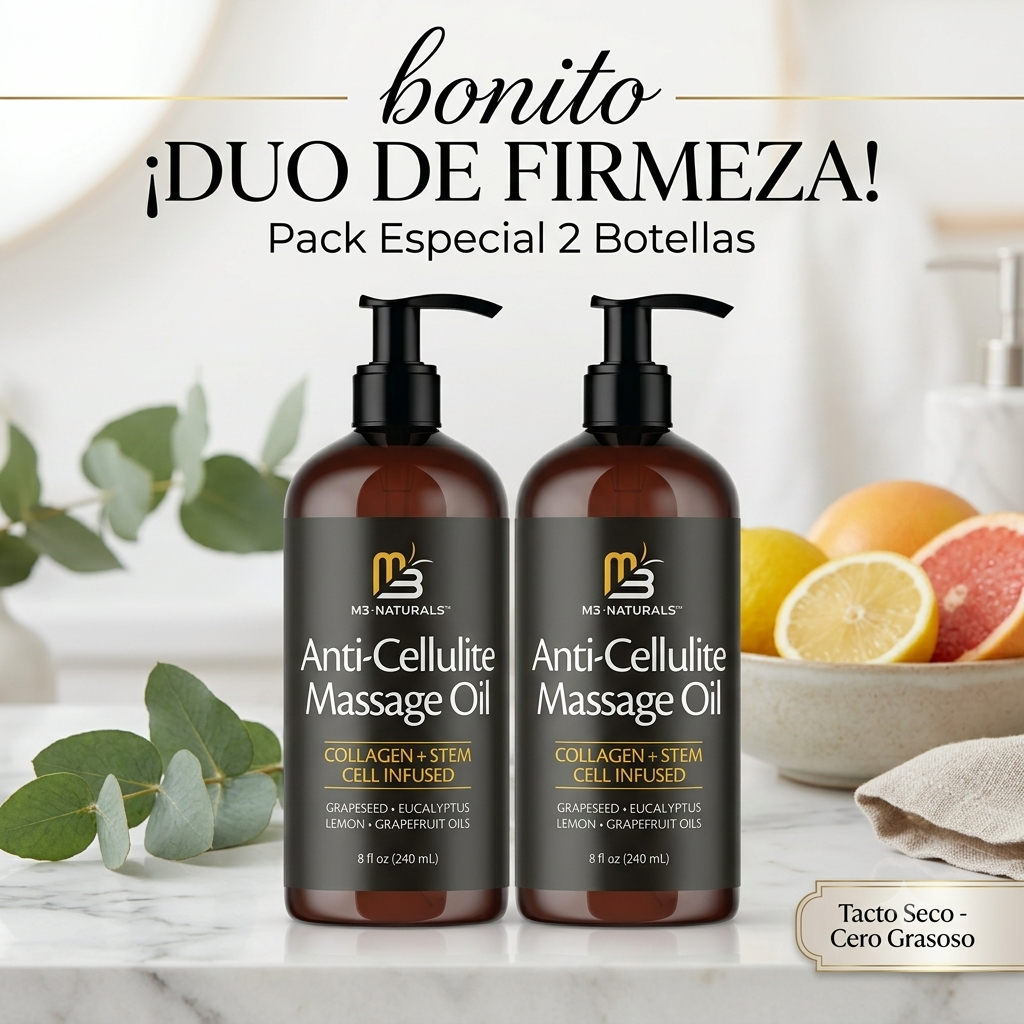 Pack de 2 aceites de masaje corporal reafirmante M3 Naturals