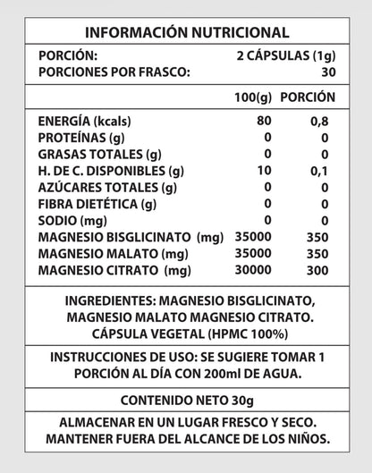 Magnesio Complex 3 en 1 - 60 Cápsulas